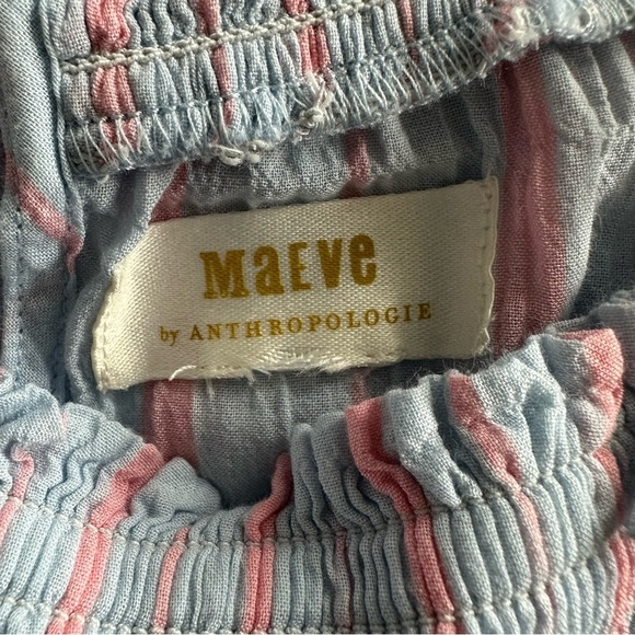 Maeve by antroplogie Gauzy Tiered Tunic Tank Flowy Striped women’s Top Blue - Picture 9 of 13